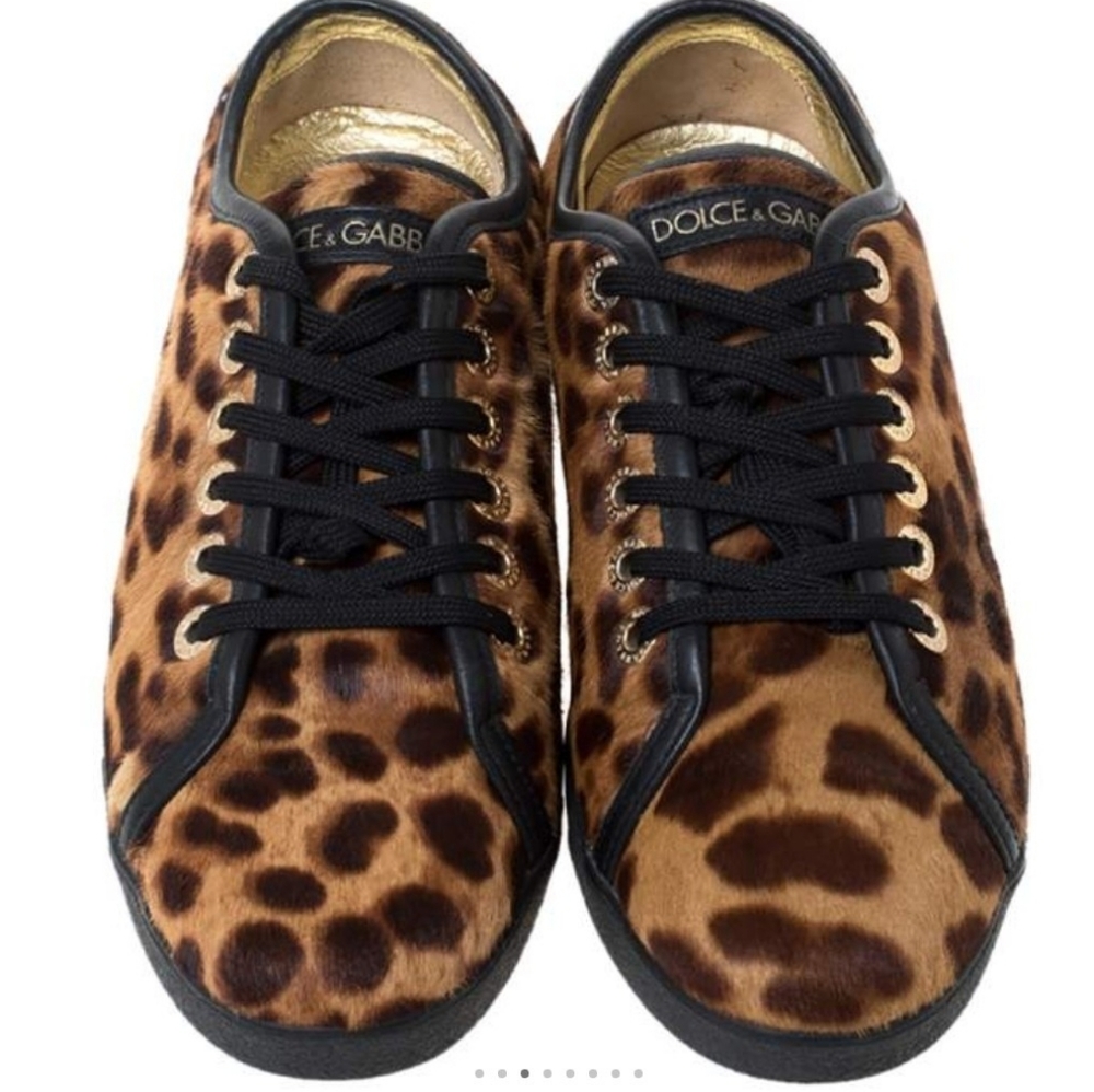 Dolce & Gabbana Brown Leopard Print Calf Hair Low